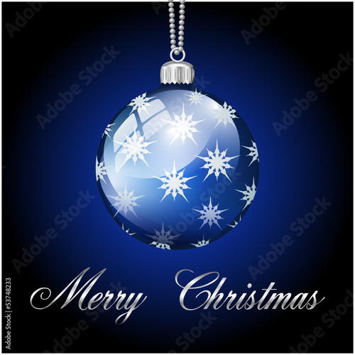 Merry Christmas Weihnachtskugel Blau