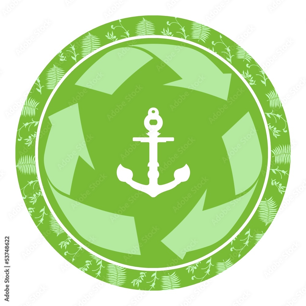 Ancre dans un panneau de recyclage Ancre dans un panneau de recyclage