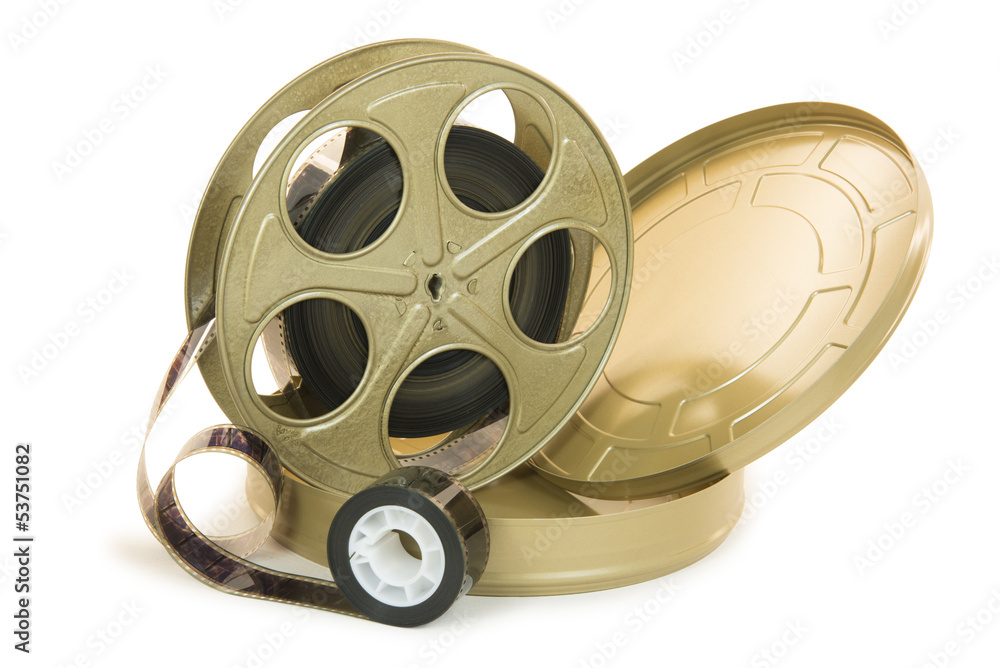 35mm Film In Reel And Its Can Stock Photo