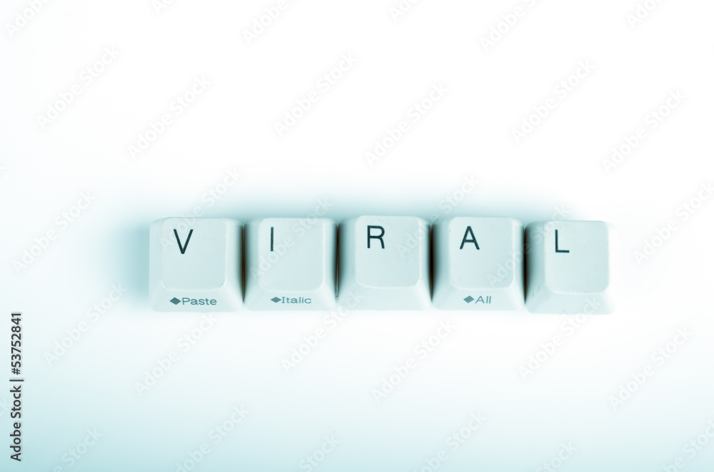 viral word written with computer buttons viral word written with computer buttons