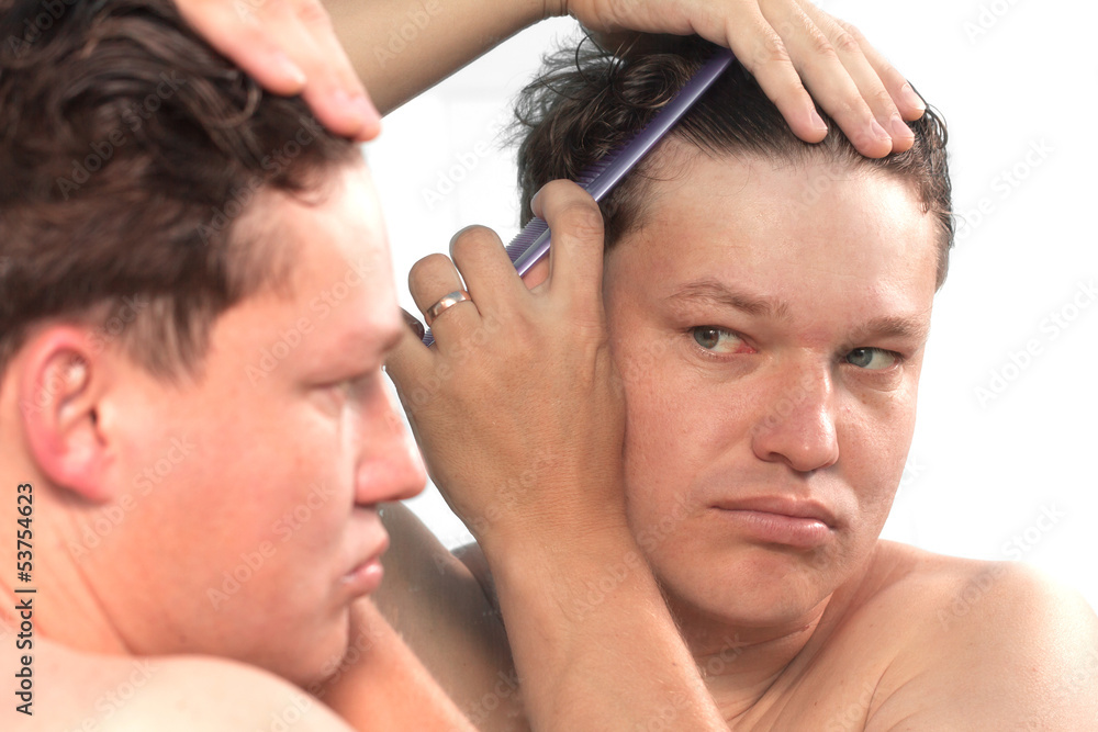 Naklejka premium man combed