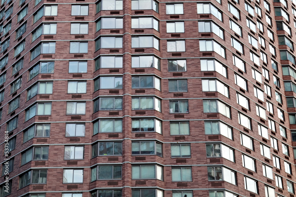 Fototapeta premium Détail de façade avec fenêtres. NYC