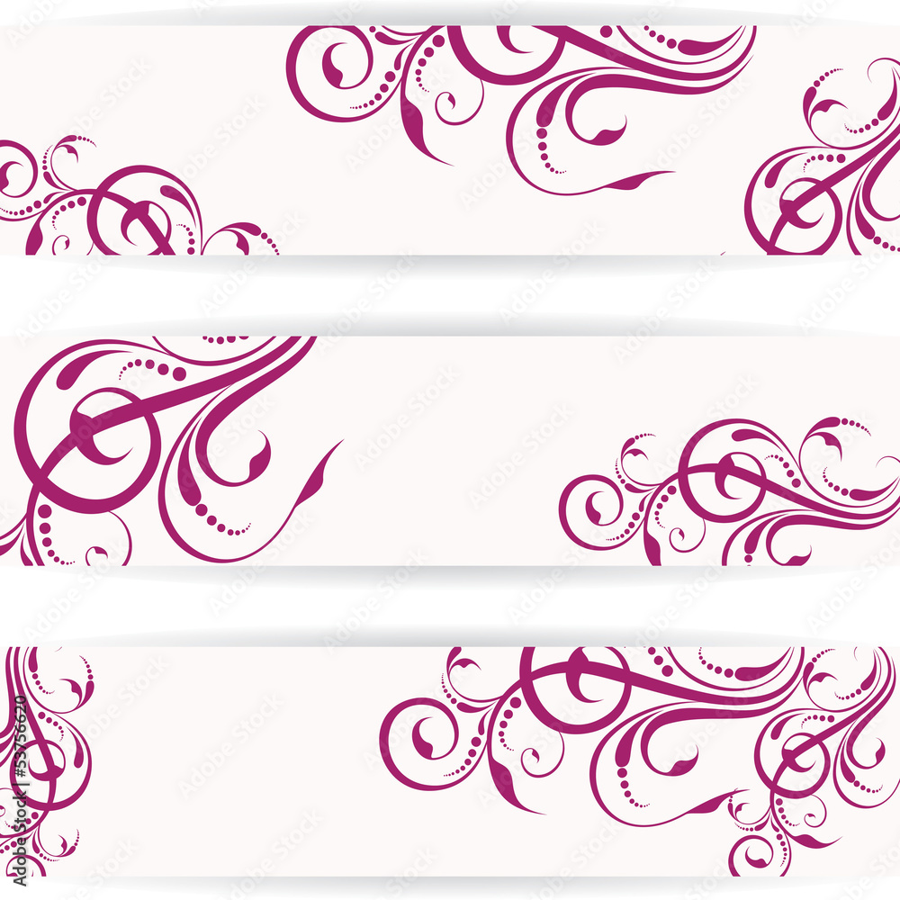 Website header or banner set with beautiful floral design Website header or banner set with beautiful floral design