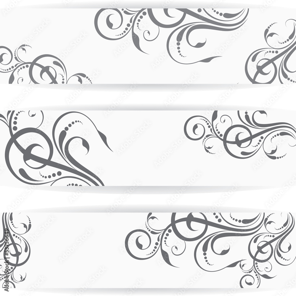 Fototapeta premium Website header or banner set with beautiful floral design
