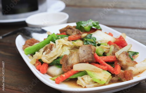 Stir fried young Kate with Pork