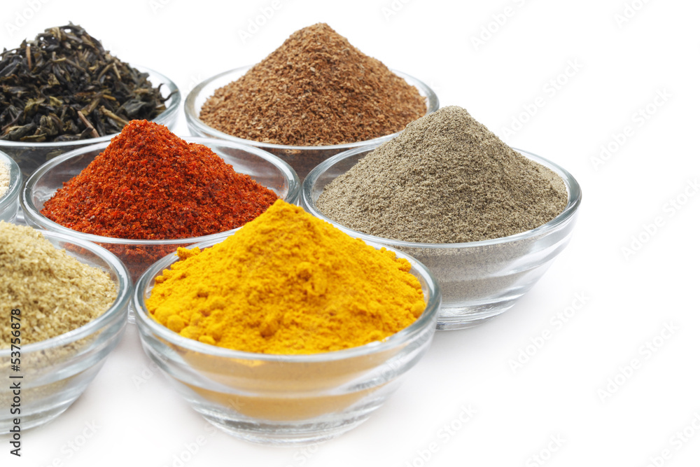 Variety of Raw Authentic Indian Spice Powder Variety of Raw Authentic Indian Spice Powder