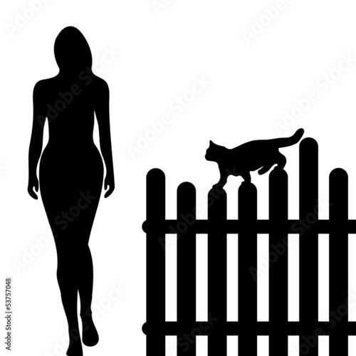 RAGAZZA FIGURA INTERA CON GATTO