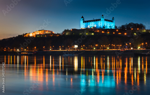 Bratislava Castle in blue robe