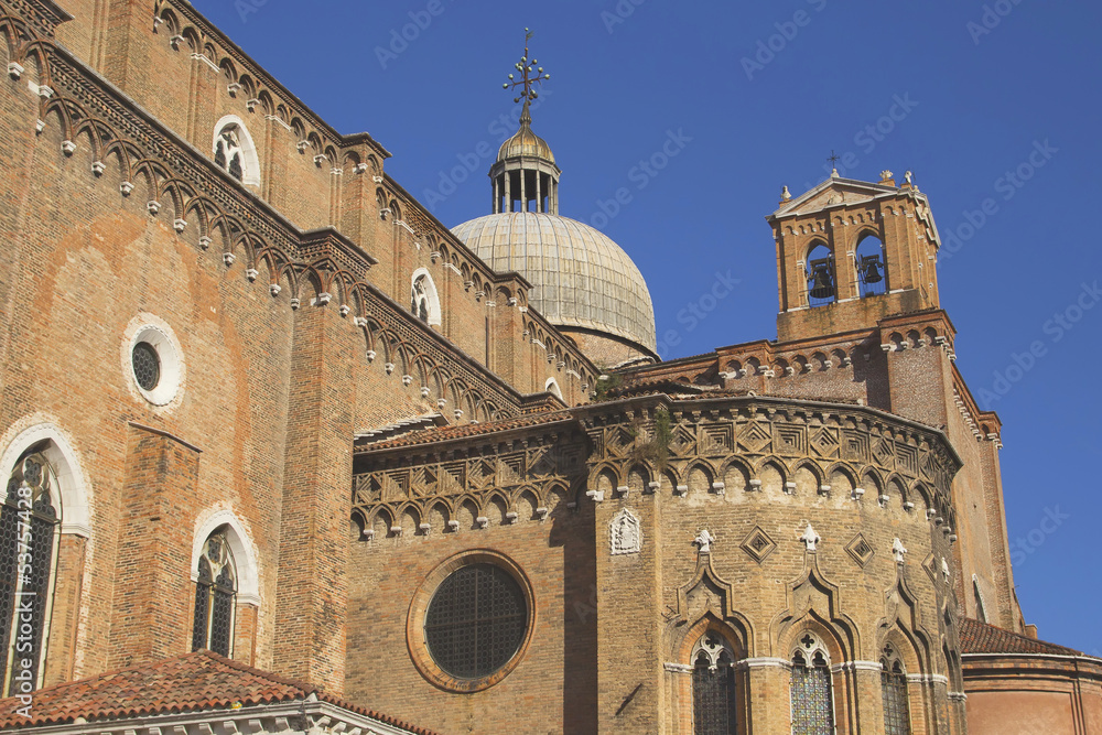 Basilica di San Giovani e Paolo. Front view. (Venice, Italy)