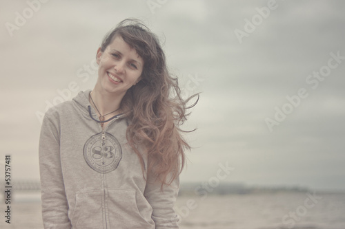 Obraz na płótnie Woman smiles w salonie
