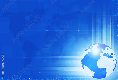Technology World Blue Background