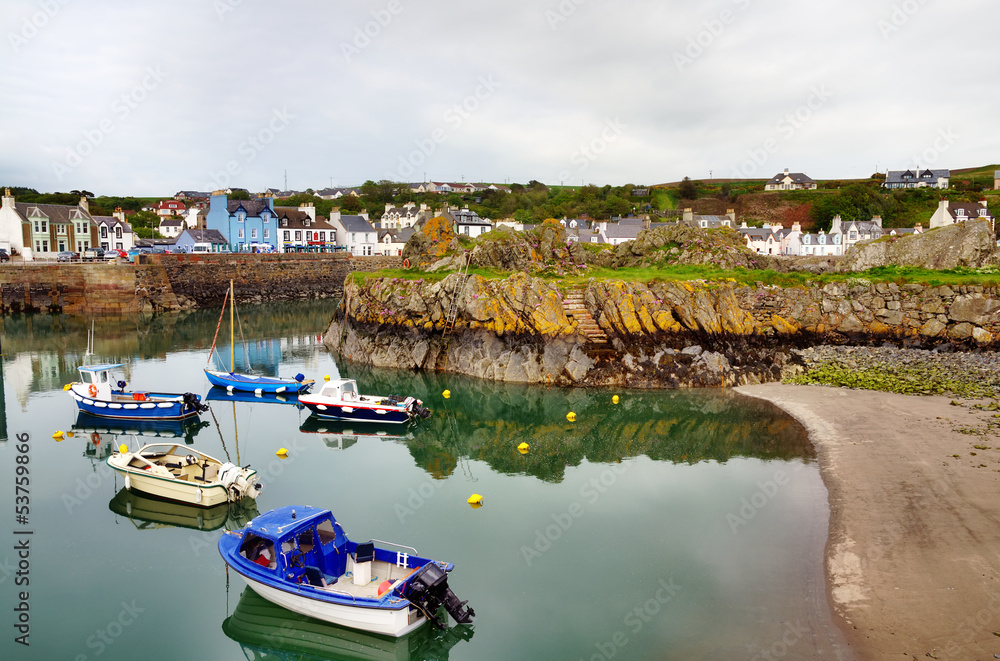 View of boats in Portpatrick harbour