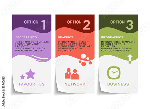 Infographic template design with paper flyers