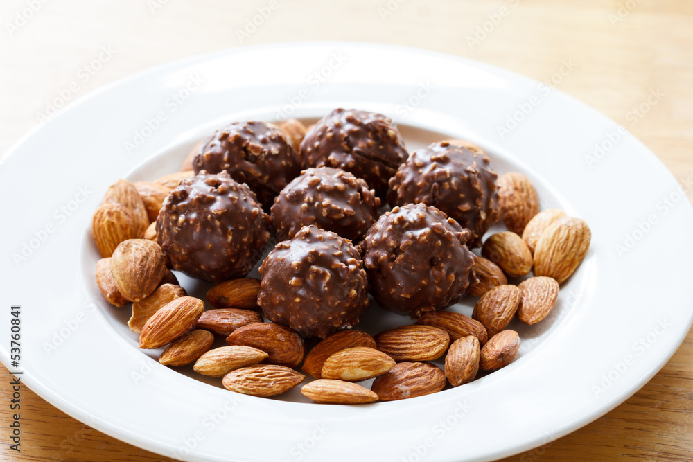 Chocolate and almonds Chocolate and almonds