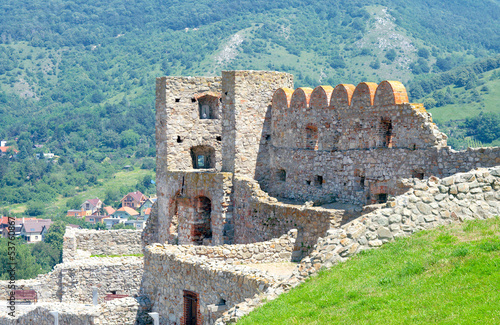 Devin Castle on the background of the hill. Bratislava, Slovakia