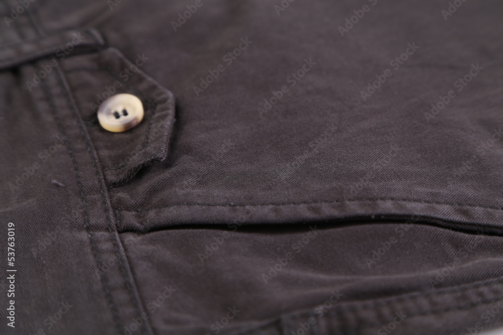 Side pocket classic black jeans. Closeup. Side pocket classic black jeans. Closeup.