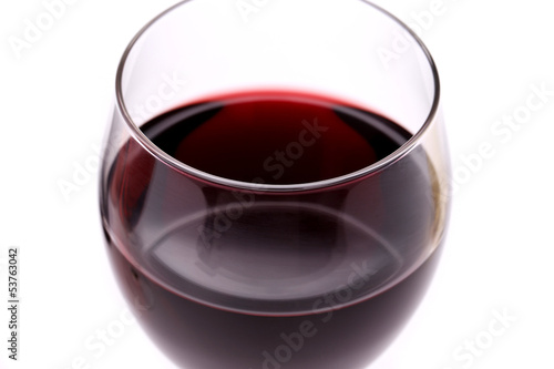 Glass of red wine. Close-up.