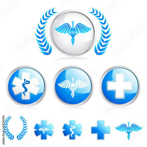 vector illustration of collection of different medical symbol