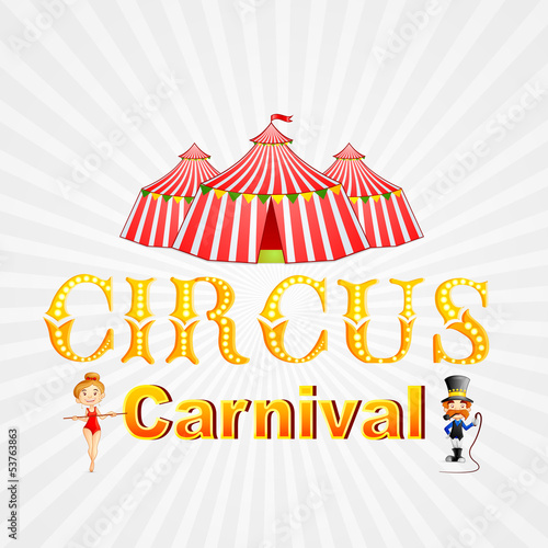 vector illustration of poster design for circus carnival