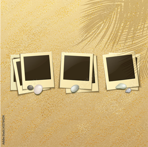 Set of Photo Frames on a Sandy Beach