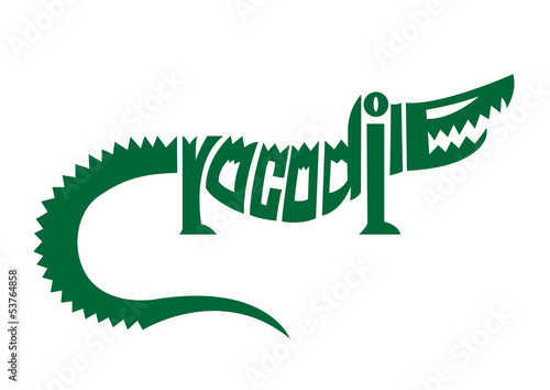 crocodile alphabet logo vector.