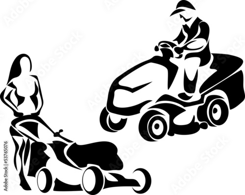 riding mower and lawnmower