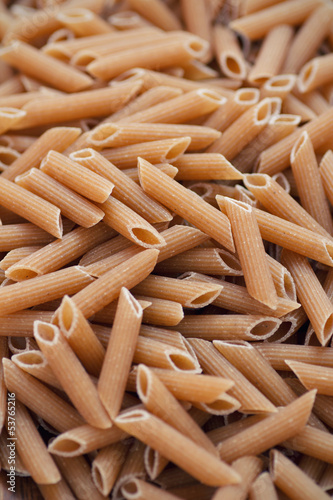 close-up of dried whole grain pasta