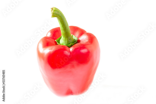 Red bell pepper isolated on white background