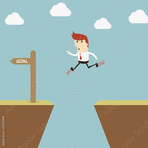Businessman jumping