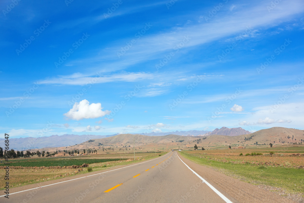 Highway between Sucre and Potosi cities, Bolivia Highway between Sucre and Potosi cities, Bolivia