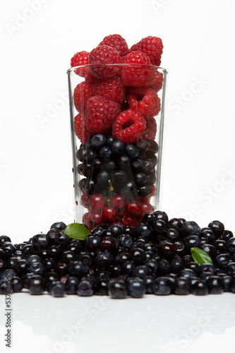 glass with berries