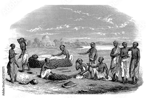 Obraz na płótnie India : Traditional Burial - Funérailles