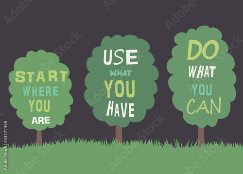 Trees with quotes. Vector