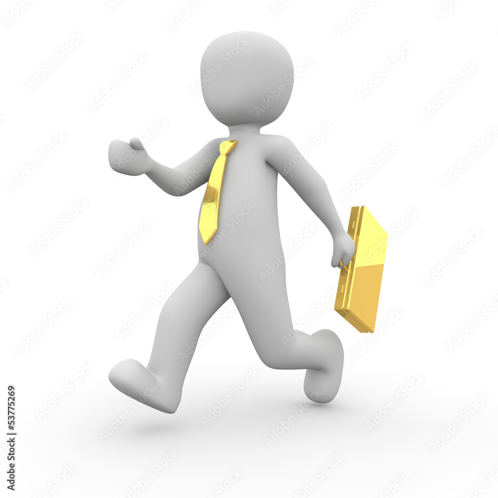 Fleeing the success of many people pursue a Businessman Fleeing the success of many people pursue a Businessman