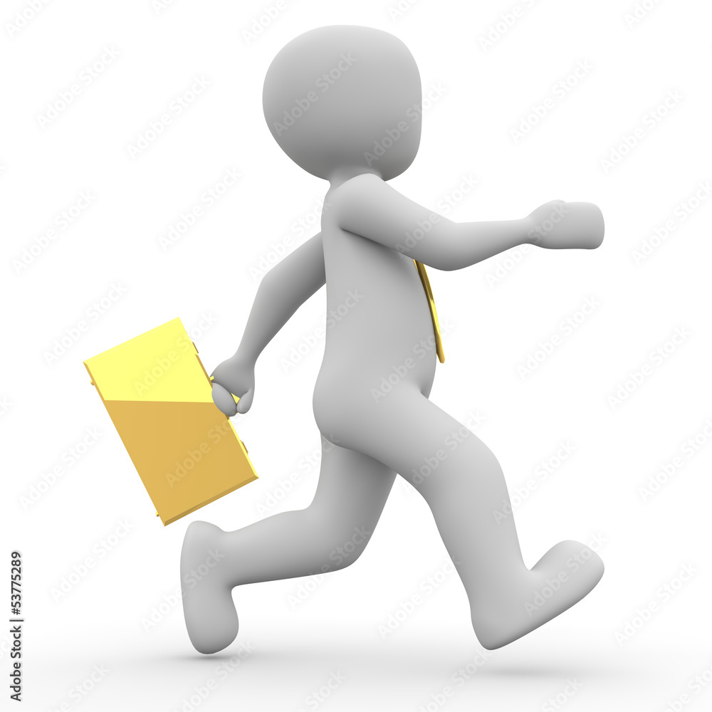 Fleeing the success of many people pursue a Businessman Fleeing the success of many people pursue a Businessman