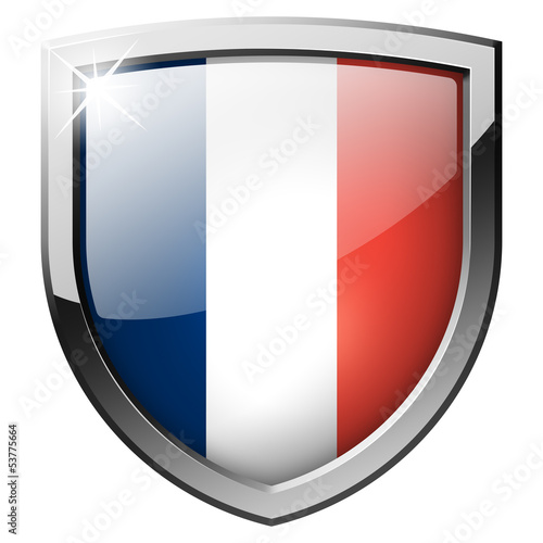 Free Download france glass realistic shield isolated on white background - GFXLoad