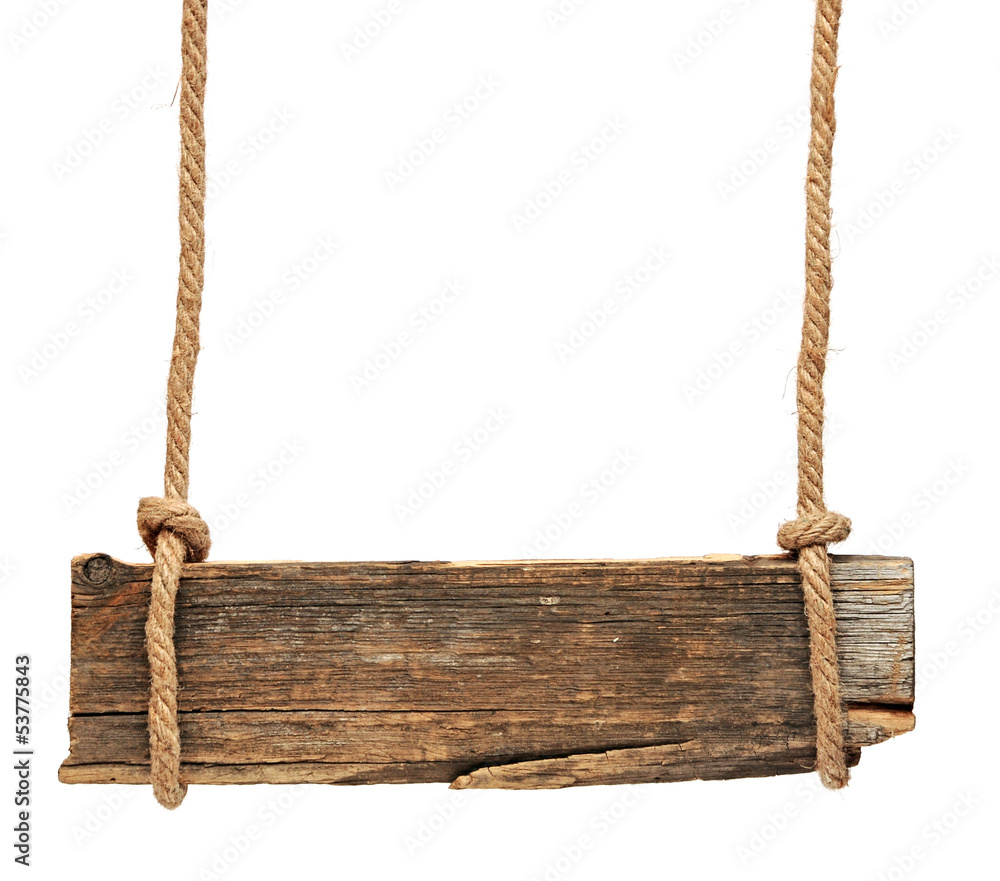 wooden sign isolated on a white background