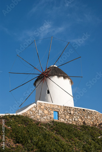 Traditional windmill on Mykonos island, Greece