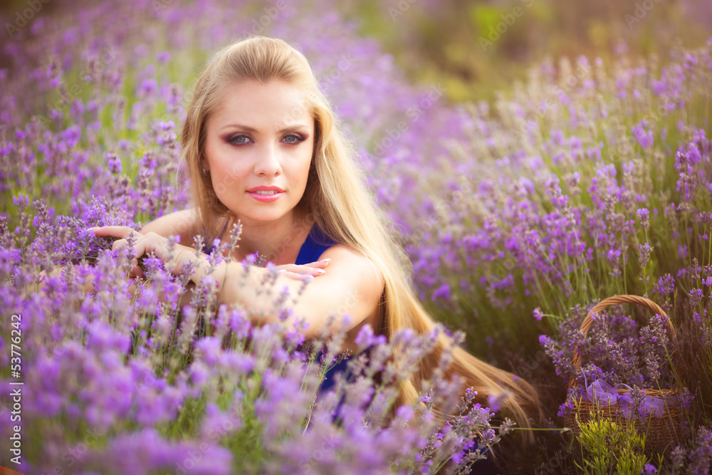 Girl on the lavender field Girl on the lavender field