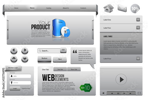 Metal Ribbons Website Design Elements 3