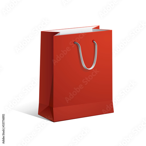 Carrier Paper Bag Red Empty EPS10