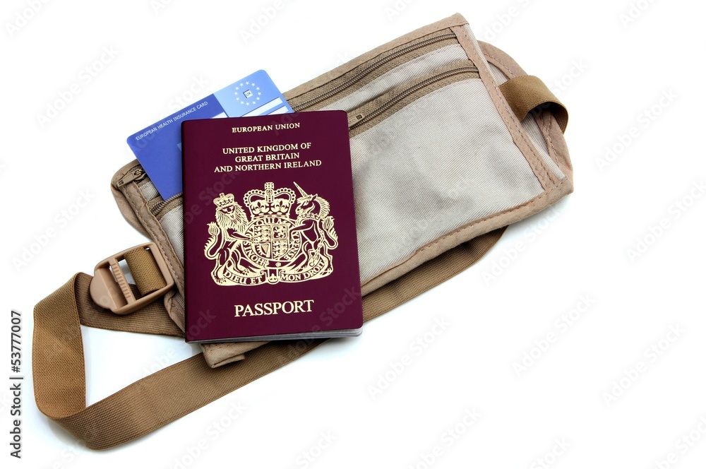 Naklejka premium travel belt and documents