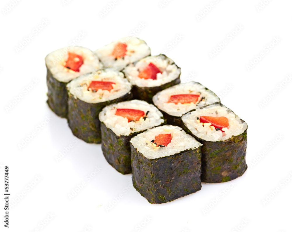 sushi, rolls isolated on white sushi, rolls isolated on white