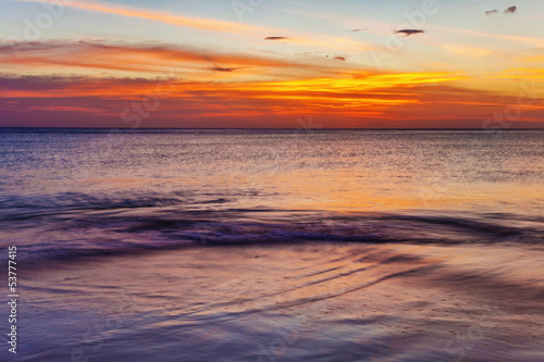 Fototapeta Naklejka Na Ścianę i Meble -  Tropical beach at sunset.