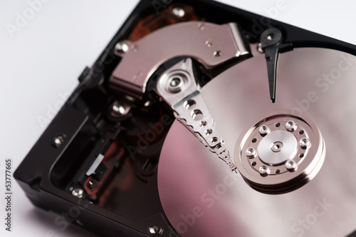 Close up hard drive device