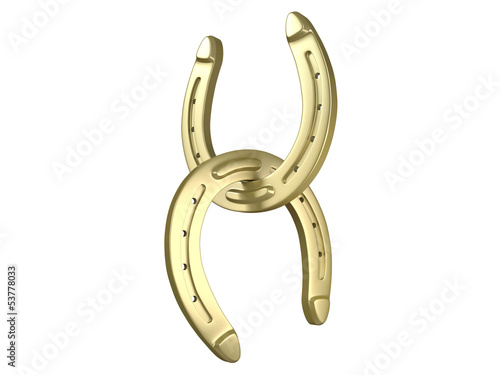 Golden horseshoe. 3D isolated