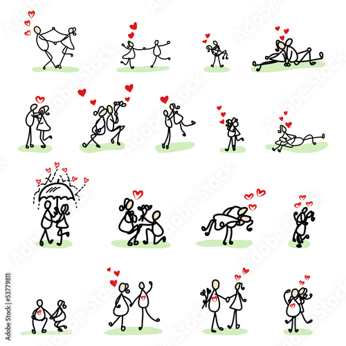 hand drawing cartoon love