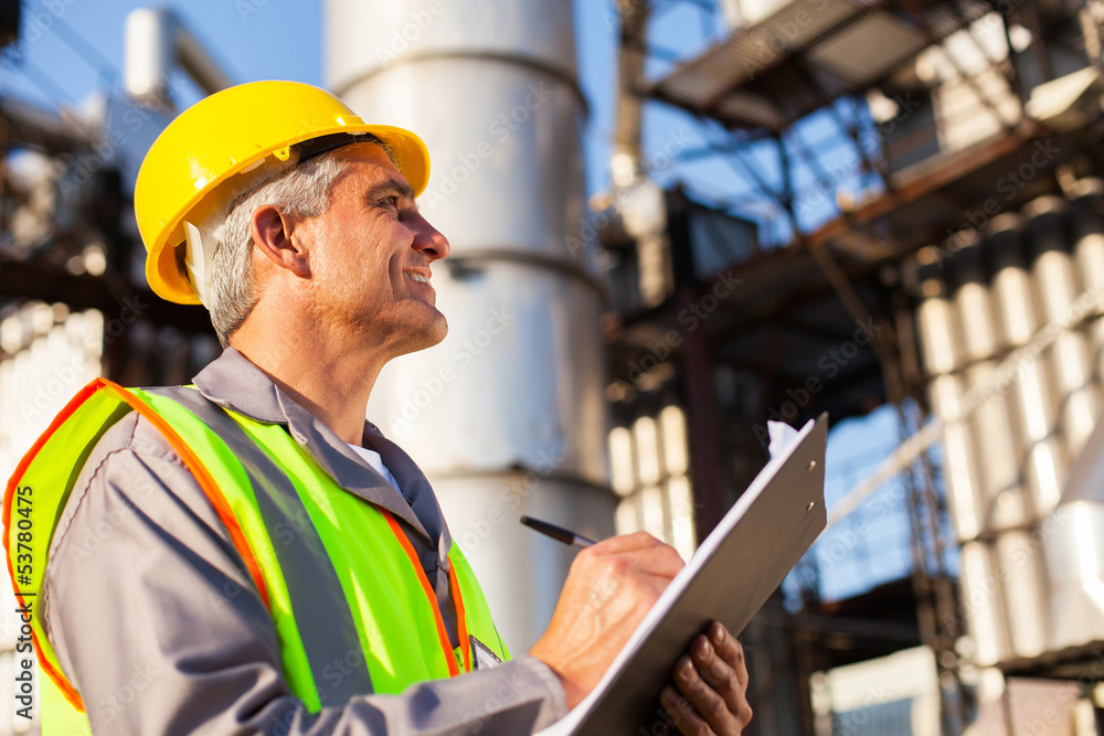 mid age petroleum factory worker mid age petroleum factory worker