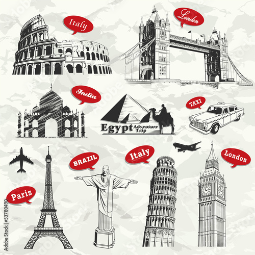 VintageTravel vacation labels