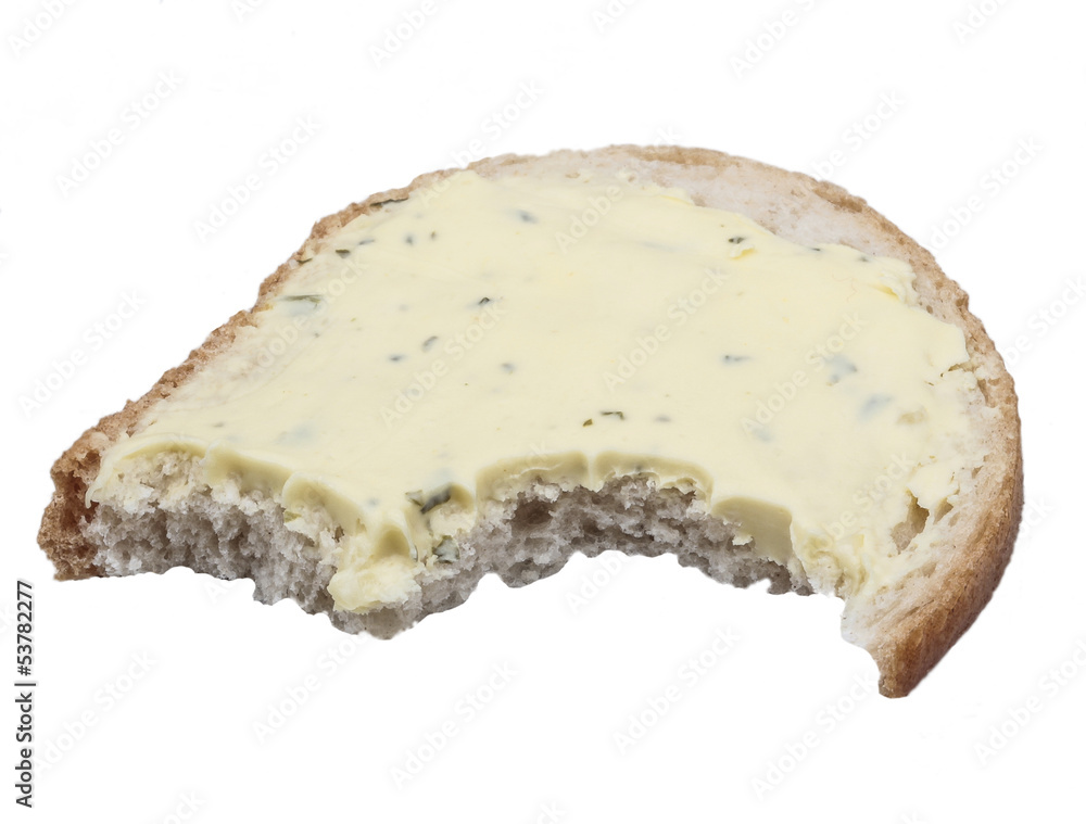 bbitten bread and butter on white bbitten bread and butter on white